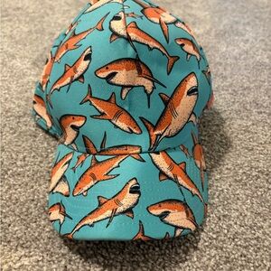 Shark Print Blue Cap